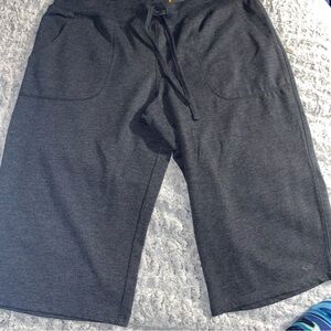 Womens Ebony Heather Champion Capriswith Draw String and side pockets.